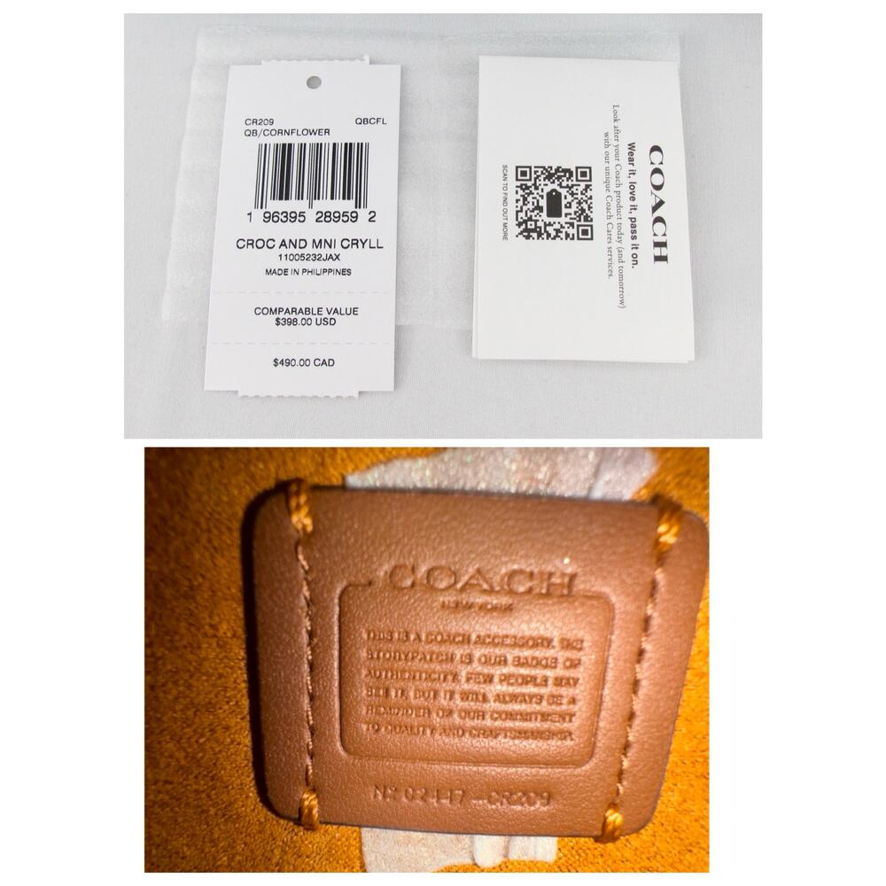 NWT Coach Crocodile Embossed Andrea Mini Carryall Bag - Picture 3 of 8